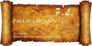 Pavlik Lázár névjegykártya